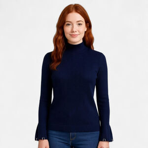 Uterque Blue Hoop Wrist Turtleneck